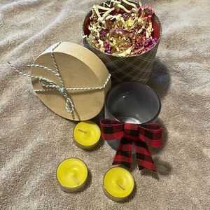 PartyLite tealights and candle holder gift boxed